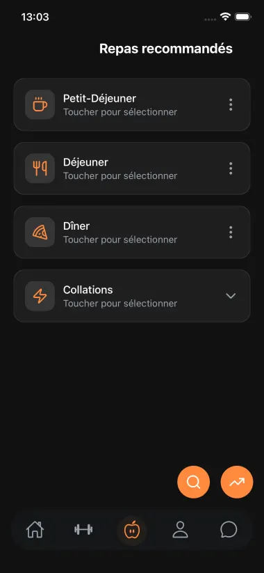 Plans nutrition — mobile