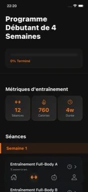 Plans d’entraînement — mobile