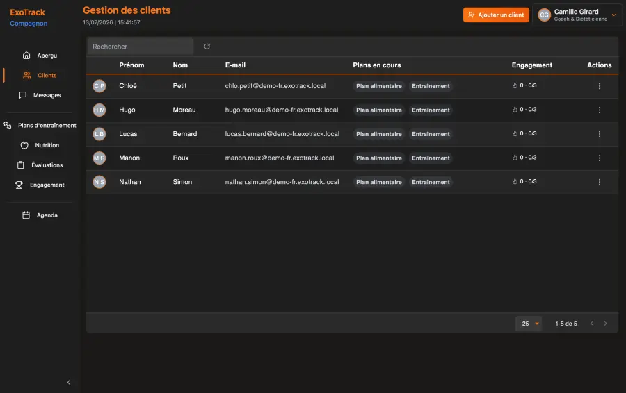 Gestion des clients