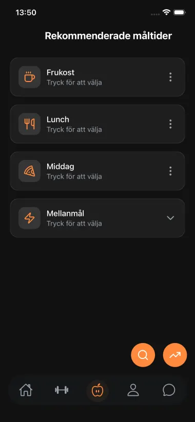 Kostplaner — mobile